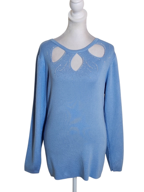 Ashley Stewart Sweaters - Ashley Stewart Light Blue Cut-Out Sweater Size 14/16 NWT